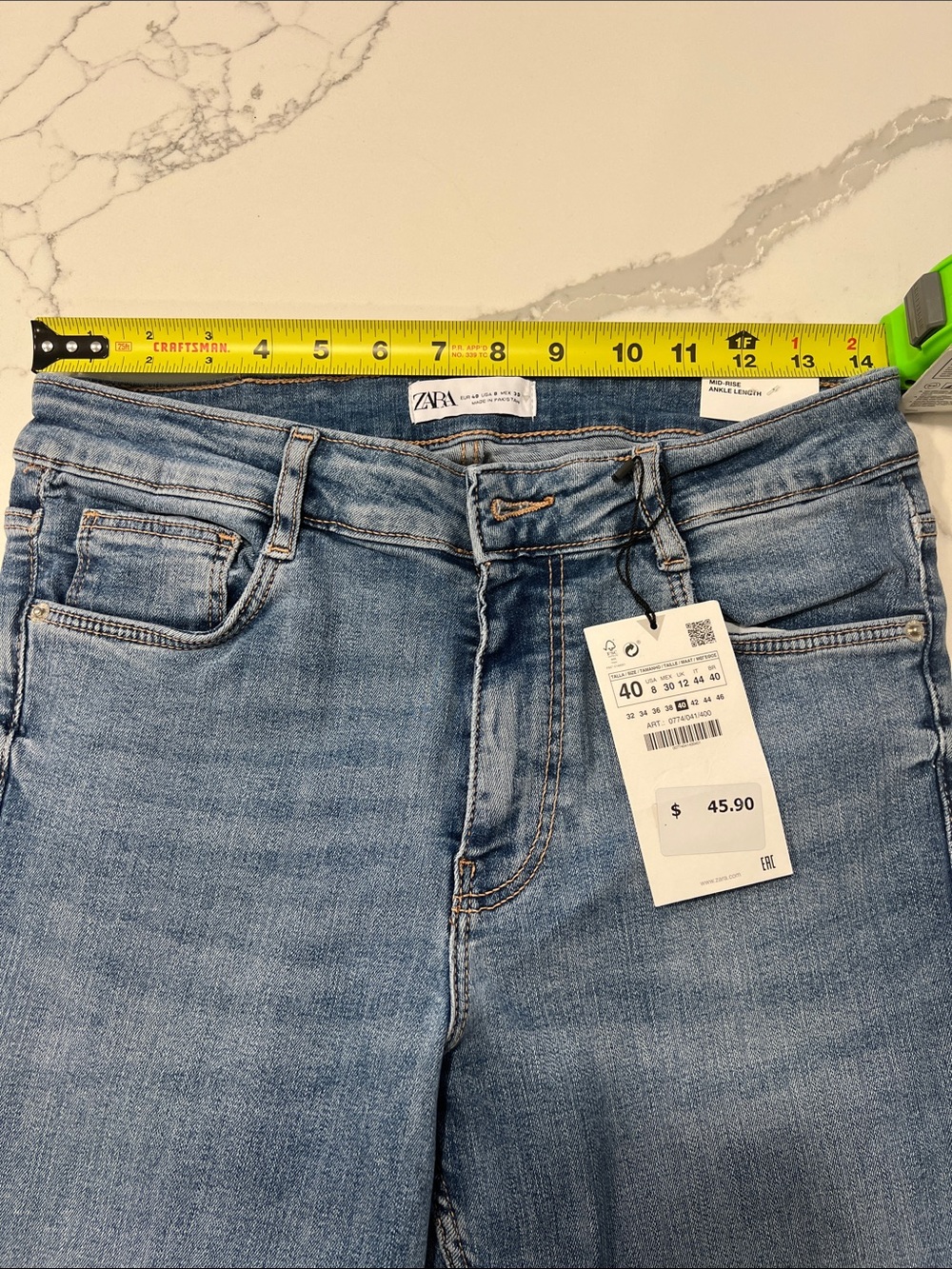 ZARA Women’s  Skinny Jeans in Mid Blue Wash - Size 8❤️ - Picture 12 of 13